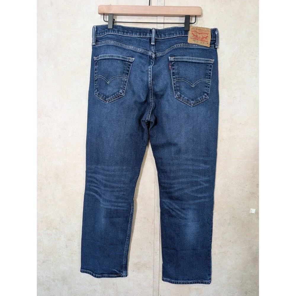 Levi’s 514 Jeans Mens 34x30 Blue Straight Fit Stretch Denim Mid Rise Casual